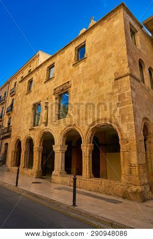 Santa Tecla old hospital facade in Tarragona of Catalonia