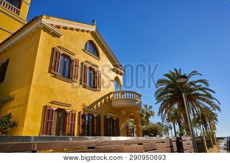 Salou beach Llevant houses Levante platja in Tarragona of Catalonia