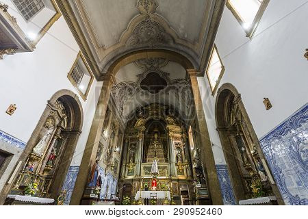 Lisbon - July 5, 2018: Detail Of The Main And Two Side Chapels Of The Small Church Of The Flamengas 