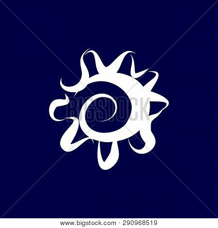 Illustration Of Human Eye Icon On Dark-blue Background. Sketch For Tattoo, Hipster T-shirt Design, V