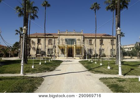 Jacarille, Orihuela, Spain - March 15, 2019 :   Jardines Del Palacio Del Marques De Fontalba - Delap