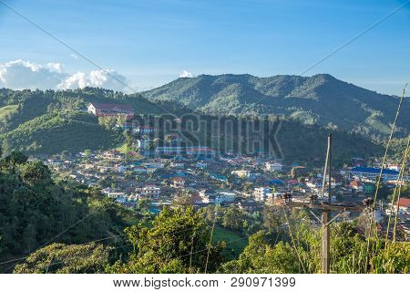 Doi Wawee Large Village Inside The Hill In Northern Of Thailand Chiang Rai Province.