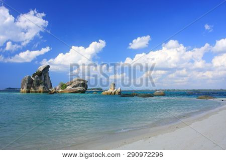 Scenic View Of Pulau Kepala Burung ( Head Of Bird Stone) In Belitung Island, Indonesia