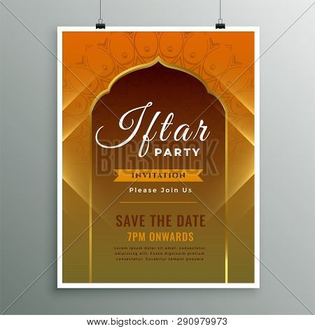 Iftar Invitation Template In Islamic Design Style
