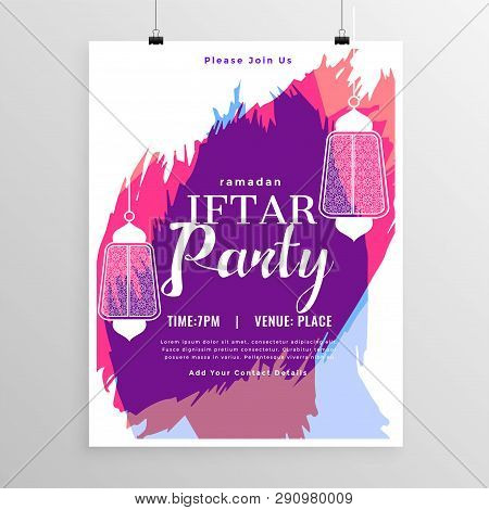 Abstract Iftar Party Invitation Template Vector Illustration
