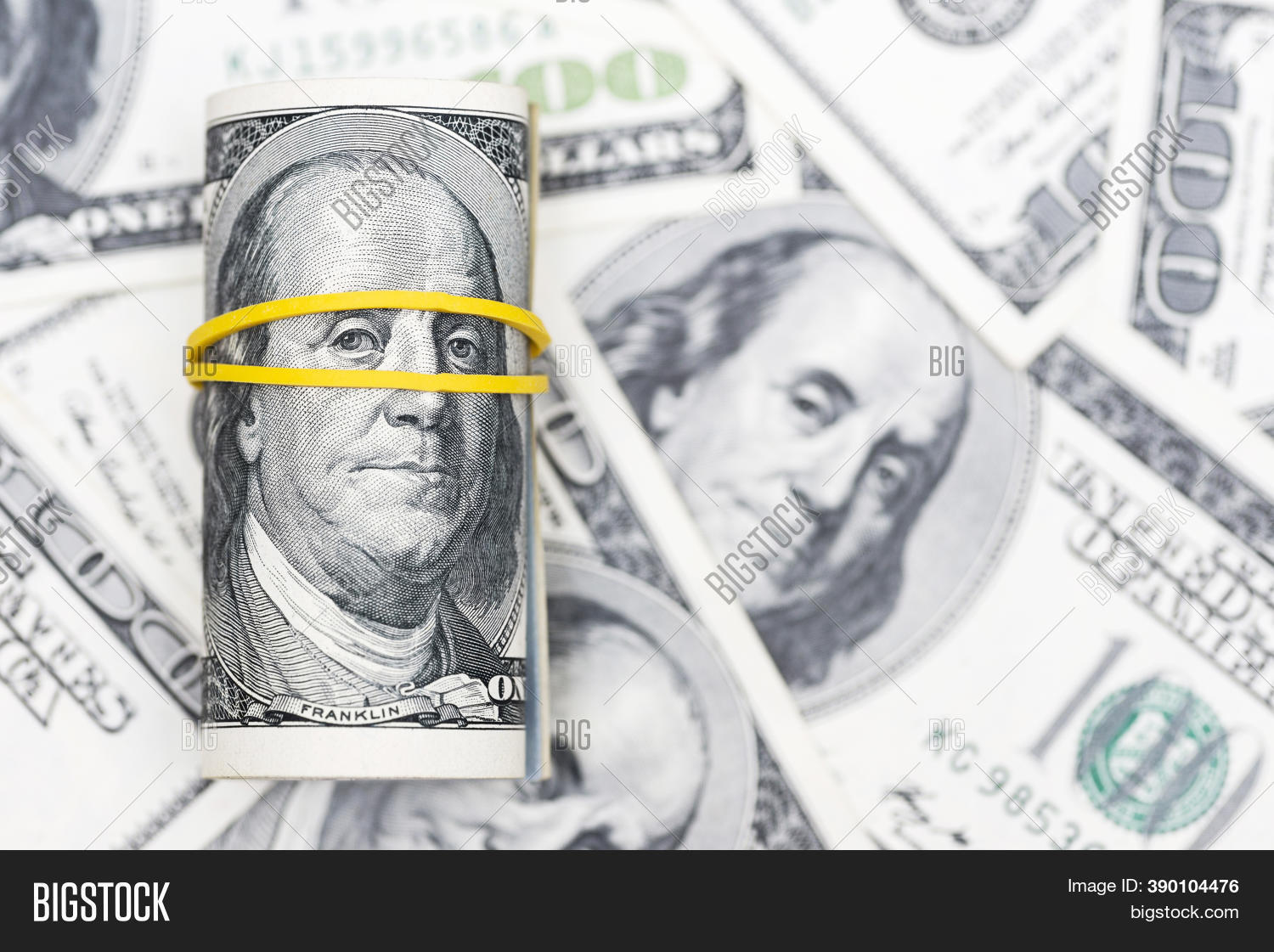 Roll 100 Dollar Bills Image Photo Free Trial Bigstock