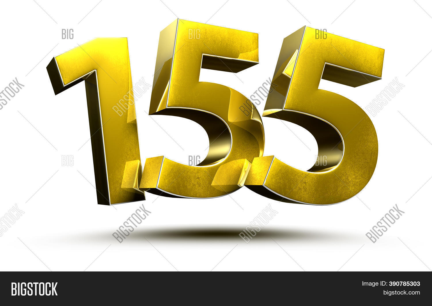 Number 155 Gold.3D Image & Photo (Free Trial) | Bigstock