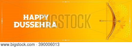 Happy Dussehra Indian Festival Posterr With Bow And Arrow Vector