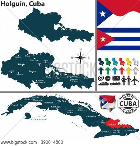 Vector Map Of Holguin Province And Location On Cuban Map