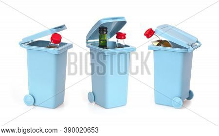 Separate Waste Bin Isolated On White Background