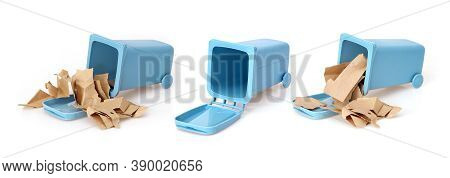 Separate Waste Bin Isolated On White Background