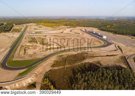 Aerial View Of The Race Track In Finland
