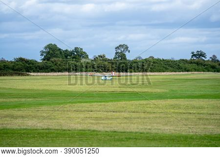 Old Warden, Bedfordshire, Uk, October 6, 2019. A Glider Is A Fixed-wing Aircraft That Is Supported I