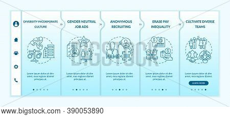 Gender Diversity Implementation Tips Onboarding Vector Template. Diversity In Corporate Culture. Res
