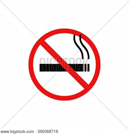 No Smoking Sigm Symbol. Vector Stop Flat Icon. Isolated Ban