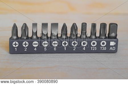 Screwdriver Bits In A Bit Holder Set
