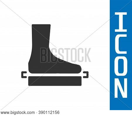 Grey Flat Foot Icon Isolated On White Background. Vector