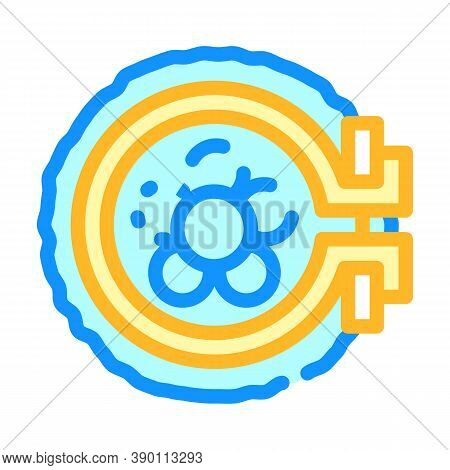 Embroidering Flower In Embroidery Hoop Color Icon Vector Illustration
