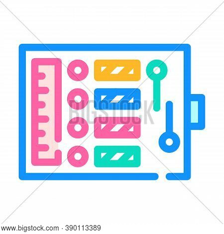 Sewing Kit Color Icon Vector Flat Illustration