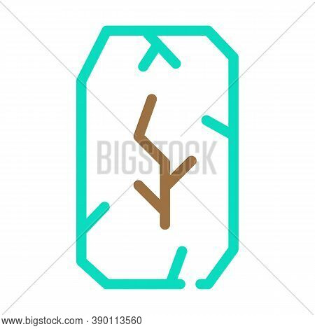 Divination Runes Color Icon Vector Flat Illustration