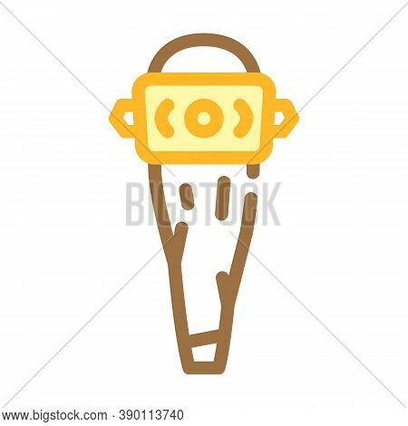 Viking Bat Color Icon Vector Flat Illustration