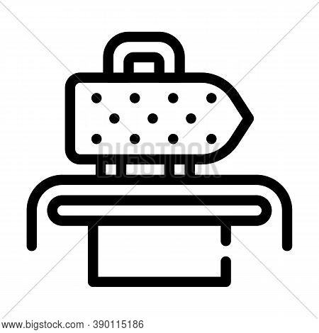 Ironing Press Line Icon Vector Black Illustration