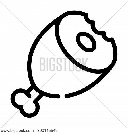 Meat Leg Line Icon Vector Black Illustration