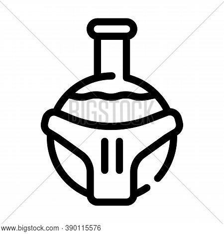 Flask With Liquid Line Icon Vector Illustration
