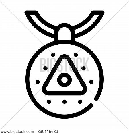 Viking Medal Line Icon Vector Black Illustration