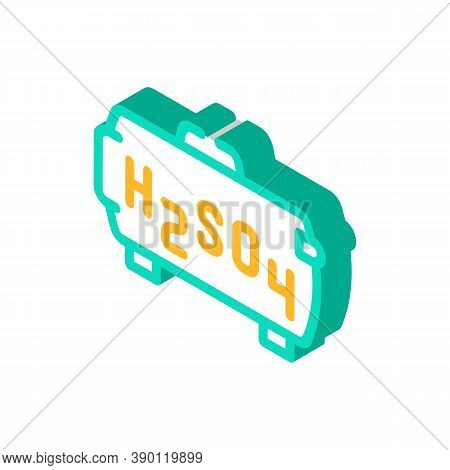 Sulfuric Acid For Obtain Uranium Isometric Icon Vector Illustration