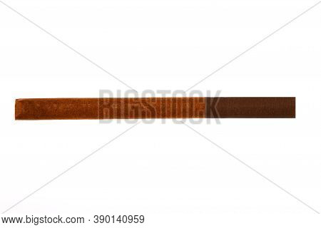 Brown Cigarette With Filter Isolated On White Background