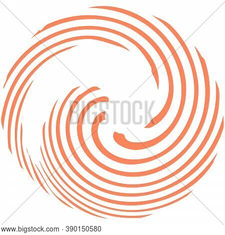 Circular Spiral, Swirl, Twirl Design Element. Concentric, Radial And Radiating Burst Of Lines With R