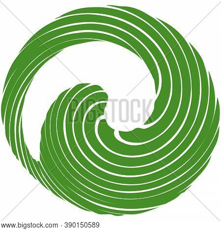 Circular Spiral, Swirl, Twirl Design Element. Concentric, Radial And Radiating Burst Of Lines With R