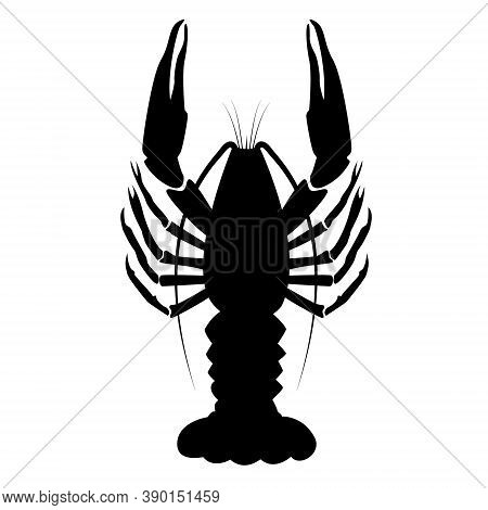 Black And White Lobster Logo. Icon For Website, Vector Logo. Seafood.