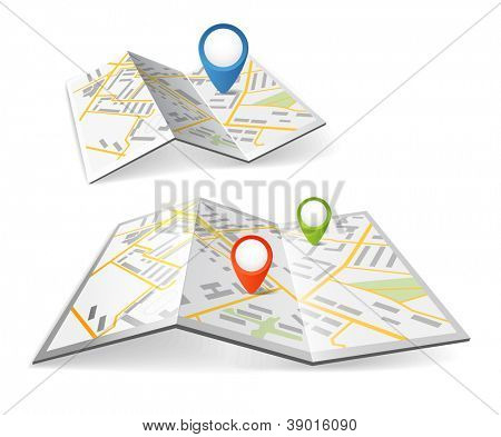 Mappe piegati con marcatori di punto di colore
