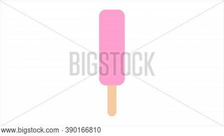 Illustration Of A Red Stick Ice Cream, Strawberry Picole. Ideal For Catalogs, Informational And Inst
