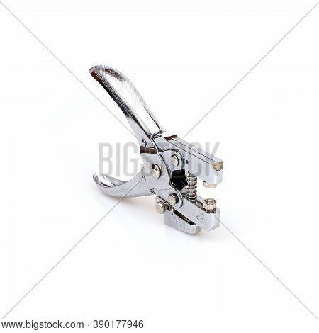 Metal Eyelet Setting Tool Isolated On White Background