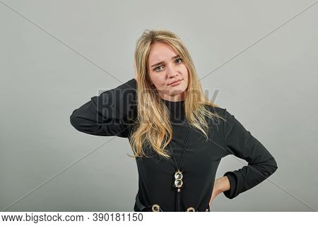 Forgetful Holding Hand To Hair, Touches Head Forgot Something Important Regrets Mistake Feels Stress