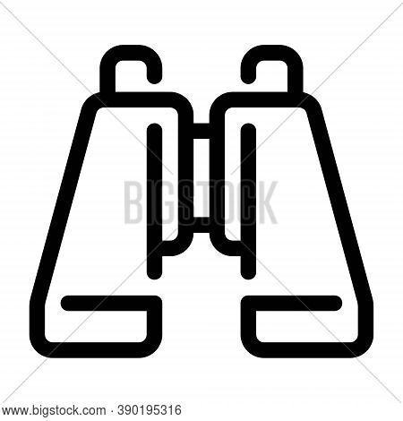 Binocular Icon In Line Style. Travel, Military Equipment. Discovery, Search, Spying Tool Sign.