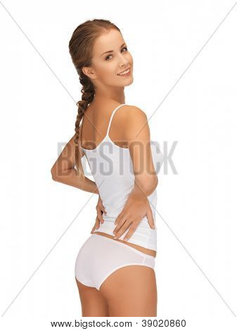 Bild der schönen Frau in Baumwolle undrewear