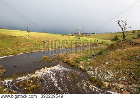 Mianga Creek After Recent Heavy Rainfall, Near Laggan, Nsw, Australia