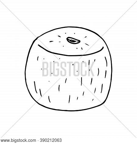 Traditional Indian Sweets Sandesh Sketch Hand Drawn Icon Vector Doodle, Monochrome, Minimalism. Food
