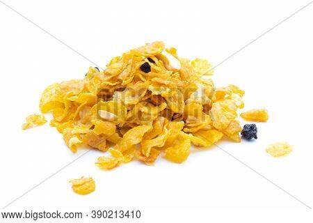 Conflakes Caramel And Cereal On A White Background