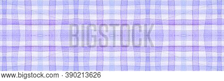 White Flannel Checks. Watercolour Square Border. Modern Gingham Ornament. Seamless Flannel Checks. B