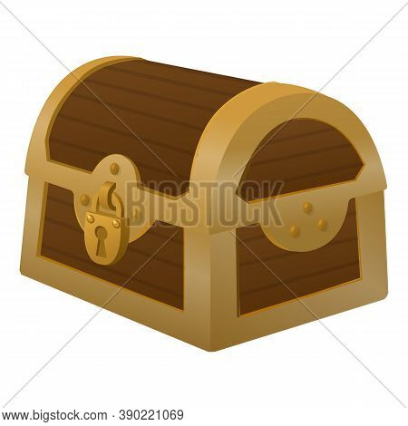 Locked Dower Chest Icon. Cartoon Of Locked Dower Chest Vector Icon For Web Design Isolated On White 