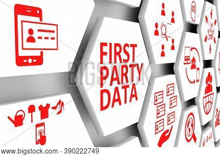 First Party Data Concept Cell Background 3d Illustration