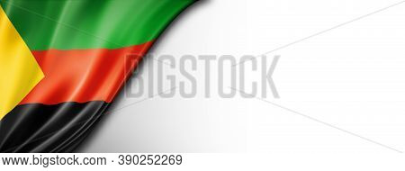 Azawad Mnla Flag Isolated On White. Horizontal Panoramic Banner. 3d Illustration