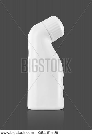Blank Packaging White Plastic Bottle For Liniment Medicament Product Design Mock-up Isolated On Gray