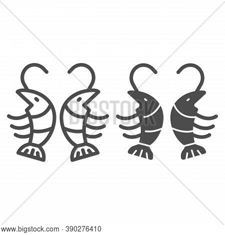 Crawfish Line And Solid Icon, Craft Beer Concept, Seafood Sign On White Background, Crawfish Or Lobs