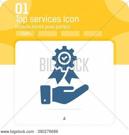 Top Services Premiun Icon With Flat Style Isolated On White Background. Vector Illustration Guarante